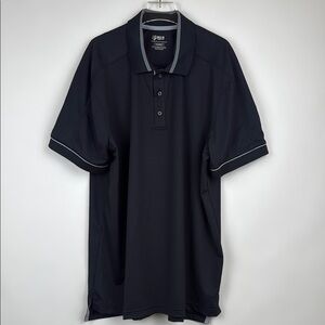 Bobby Jones Men's Rule 18 Solid Polo Short Sleeve Golf Shirt Black Gray Size XL